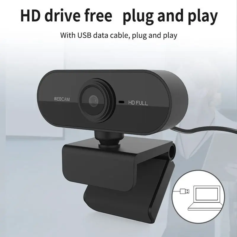 HD 1080P Webcam Mini Computer PC Web Camera with USB Plug Rotatable Cameras for Live Broadcast Video Calling Conference Work