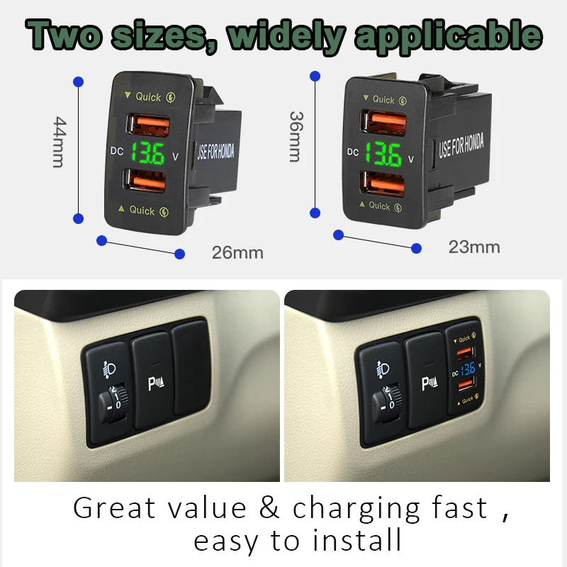 car accesorios coche interior auto jazz fast car charger 12V-24V dual usb port 4.2A voltmeter mobile phone power adapter