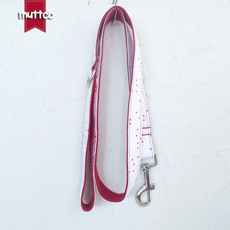 10pcs/lot MUTTCO retailing self-design dog collar THE RED INK handmade poly satin and nylon  5 sizes dog collar UDC093