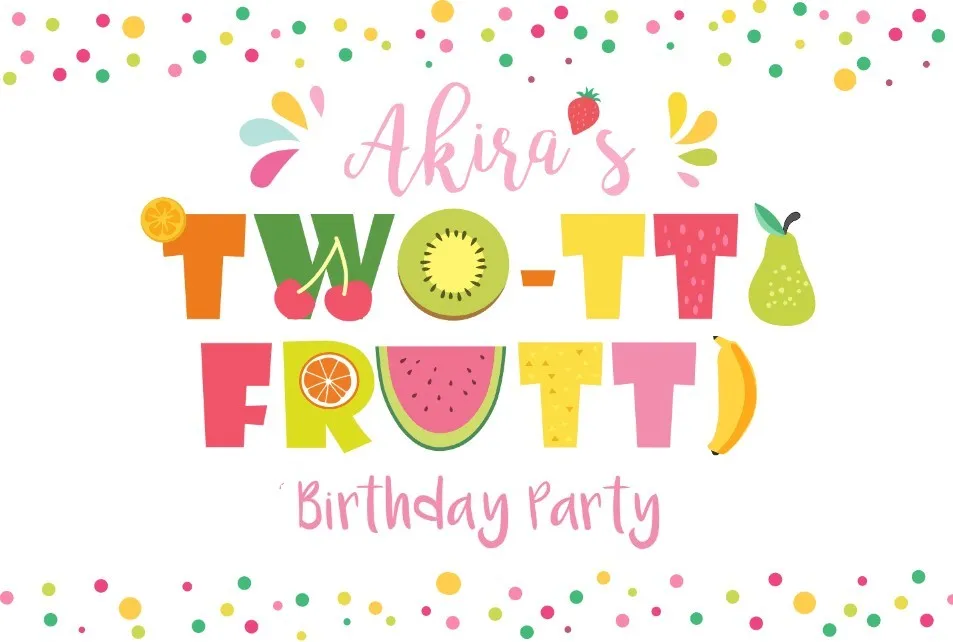 custom Fruits Girls Party Candy Buffet Polka Dot photo backdrop  High quality Computer print birthday background