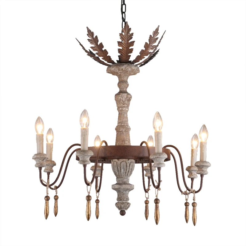 Rustic foyer big chandelier italian murano living room suspension lights retro american chandelier vintage classic hanging light