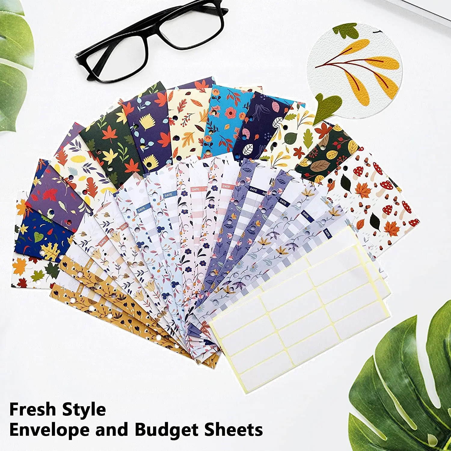 28 Pcs A6 PVC Waterproof Budget Binder Creative Notebook Cover  with 12 Budget Sheets,12 Cash Envelopes,2 Labels Sticker,A Ruler