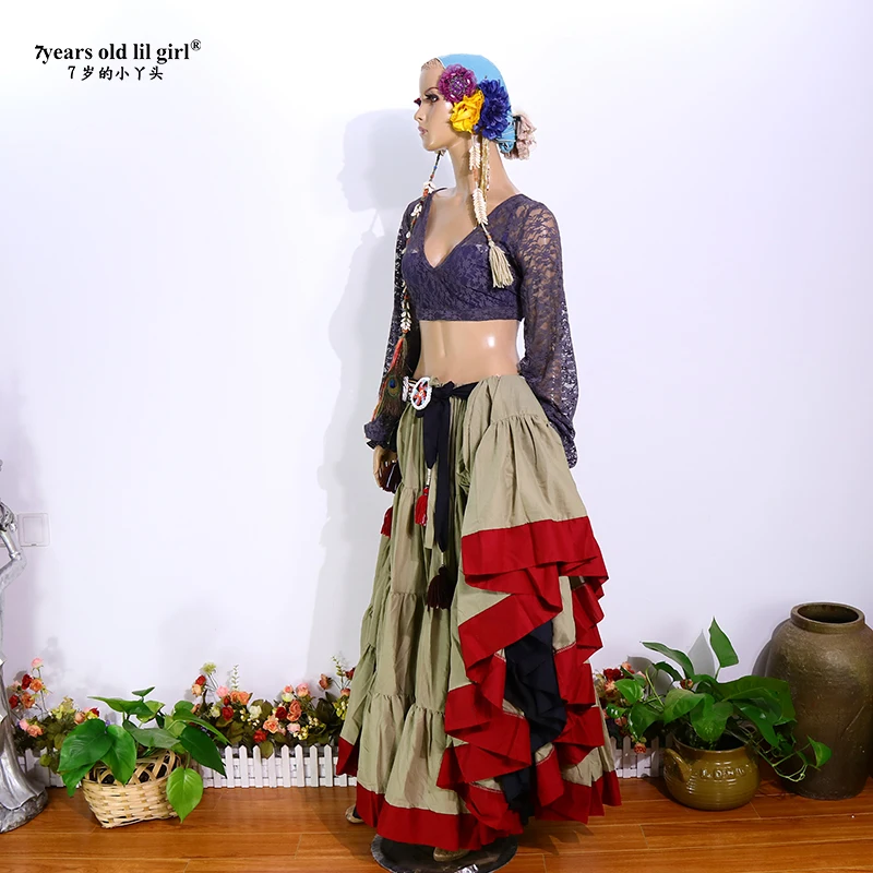 Belly Dance Top Ats Tribal Iace Choli Ianternเสื้อ \ \ \ \ \ \ \ \ \ \ \ \ \ \ \ \ \ 'Sเครื่องแต่งกายFQQ04