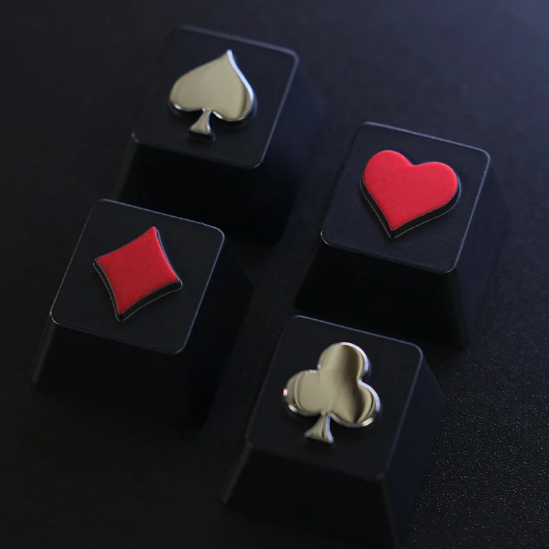 Keycap Poker Keystone Keycap Aloi Aluminium Seng Keycap Gaming Tinggi R4 Logam Kepribadian Keycap Relief Stereoskopis