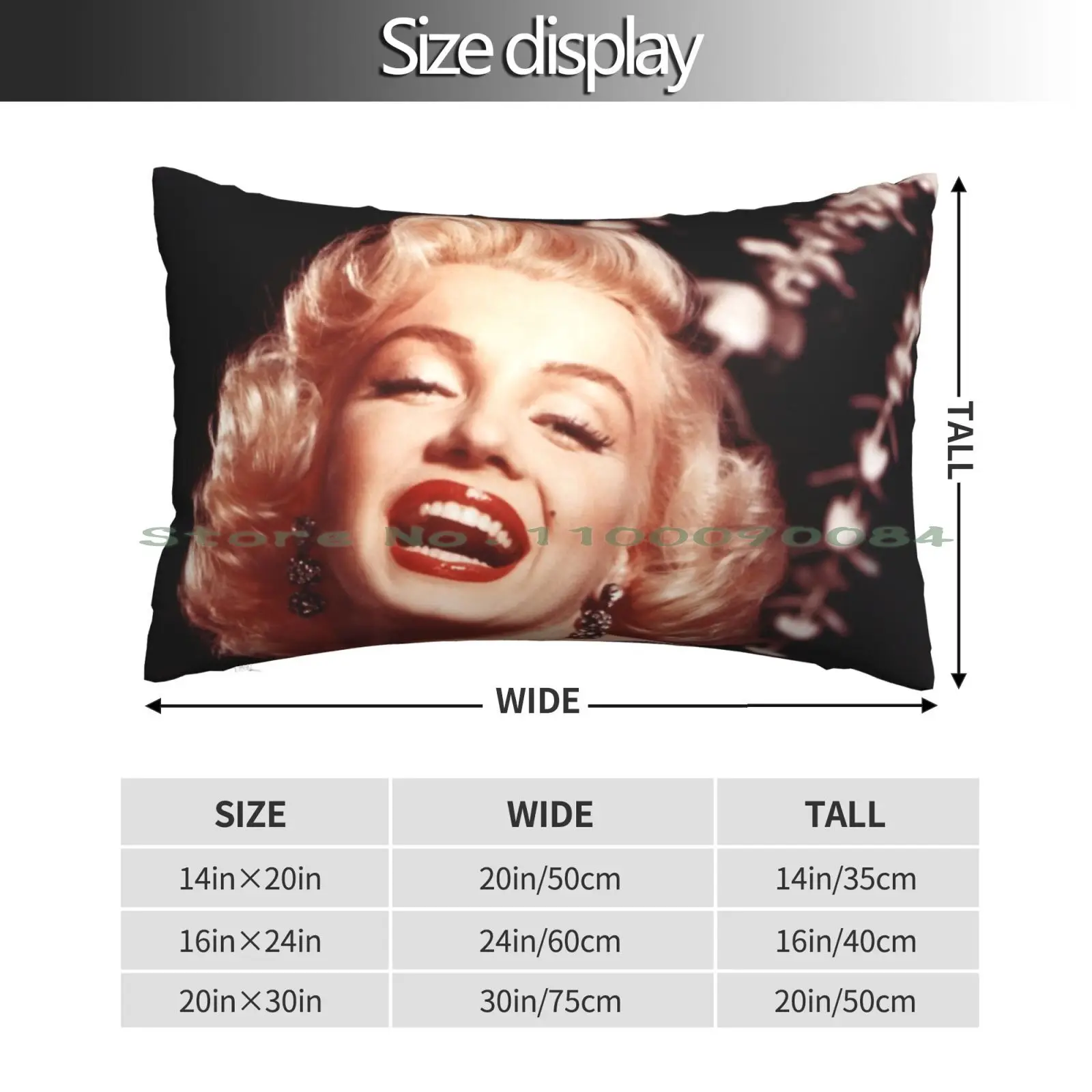 Marilyn Monroes : Beautiful Smile Print Pillow Case 20x30 50*75 Sofa Bedroom Rosalia The Bad Want With Height J Balvin