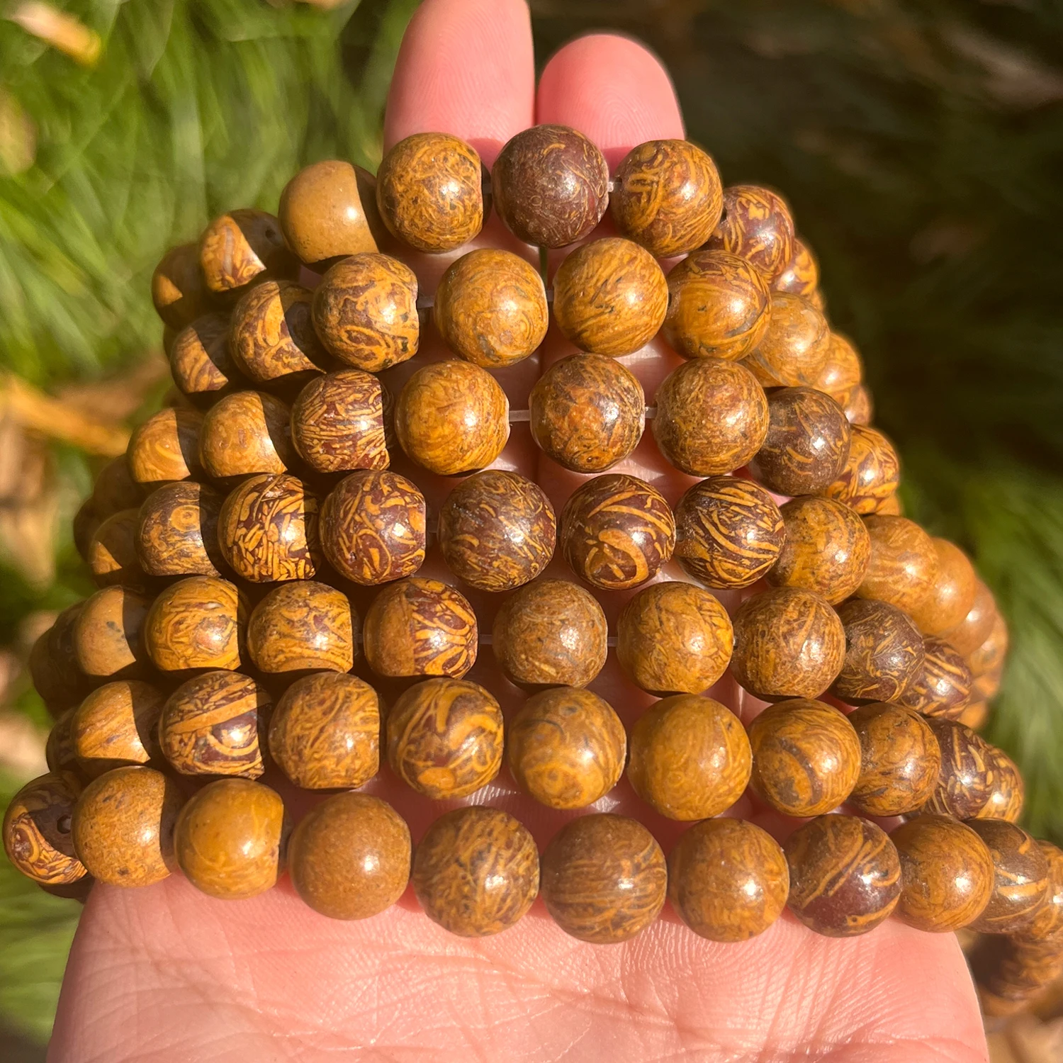 Natural Elephant Skin Jasper Stone Round Beads For Jewelry Making Bracelet 15inches 4/6/8/10/12mm Pick Size