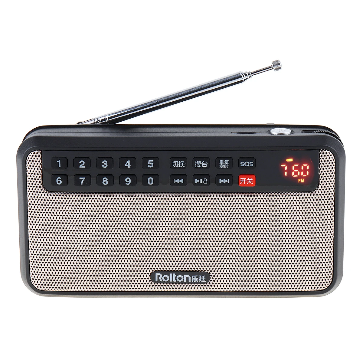 Altoparlante Radio FM USB portatile ipcollton T60 con Display a LED Subwoofer lettore musicale MP3/lampada torcia/verifica denaro per casa/esterno