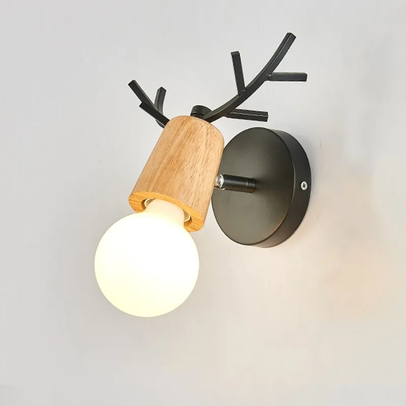 

Modern wall lamp bedside Nordic bedroom lamp simple antlers creative background wall staircase corridor living room wall lamp