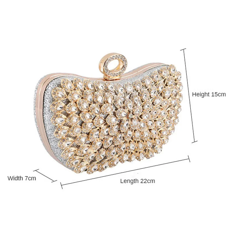 Hollow Out Rhinestone Banquet Evening Bag Purses And Handbags Luxury Designer Gold Mini Wallet Trave Bags Top Handle Bags Party