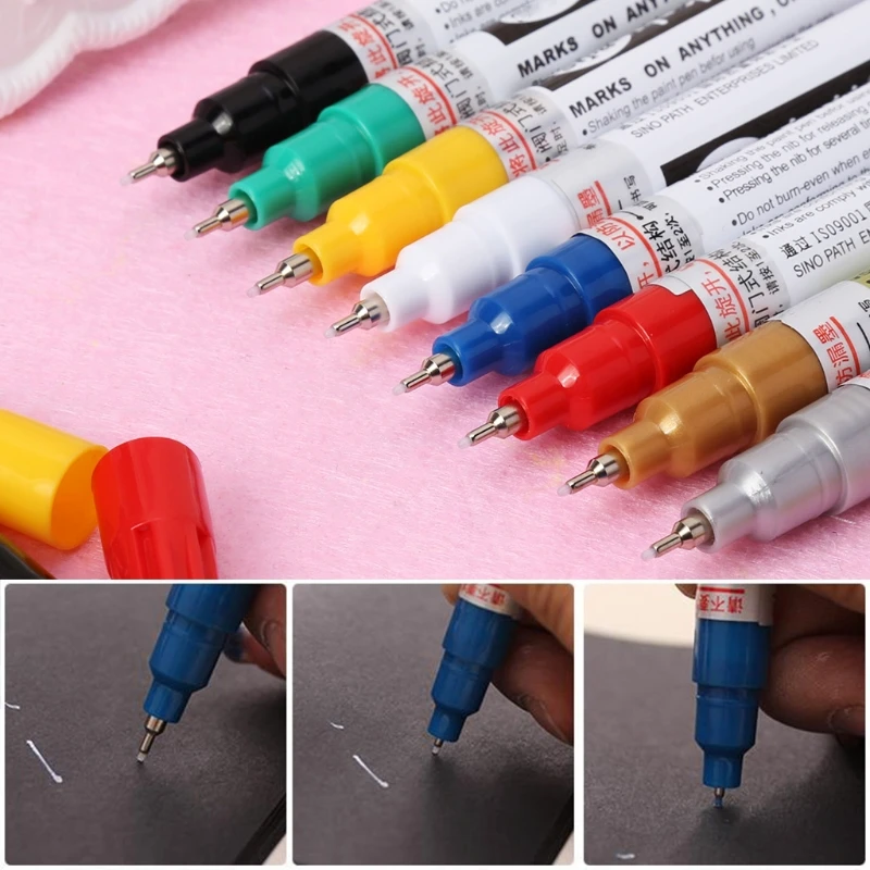 0,7mm Extra Fine Point Permanent Farbe Metallic Marker Stift DIY Kunst