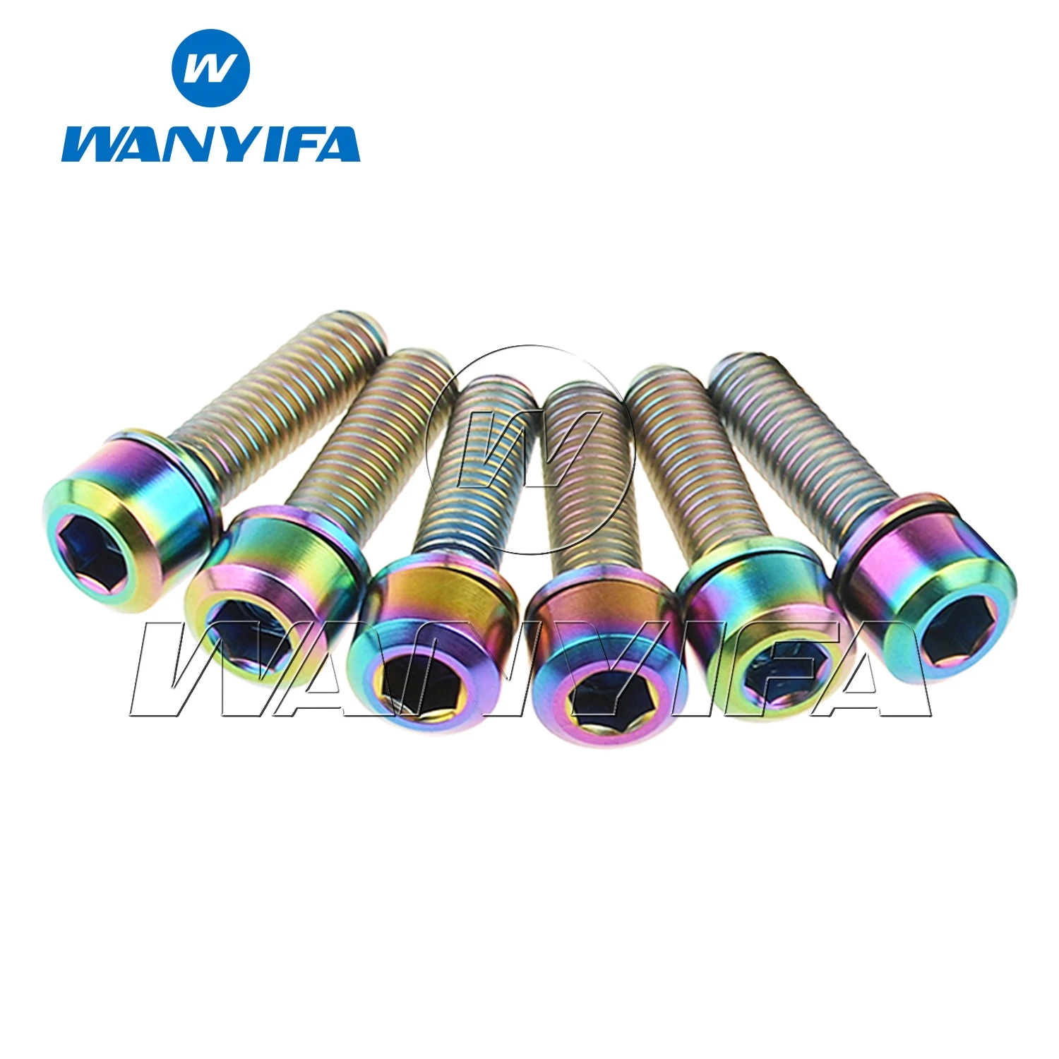 Wanyifa Titanium Ti M5x16mm M5x18mm M5x20mm for Bicycle Stem Socket Head Bolt with Washer pack of 6