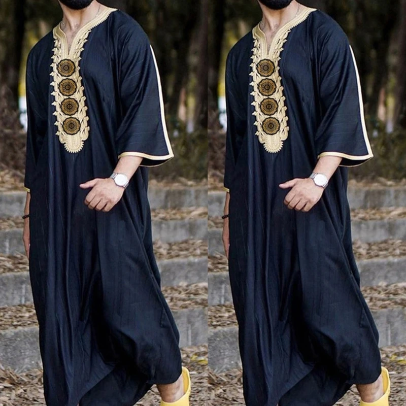 Novo 2021 nova moda dubai casual kaftan robe muçulmano vestidos de roupas abaya camisa para homens