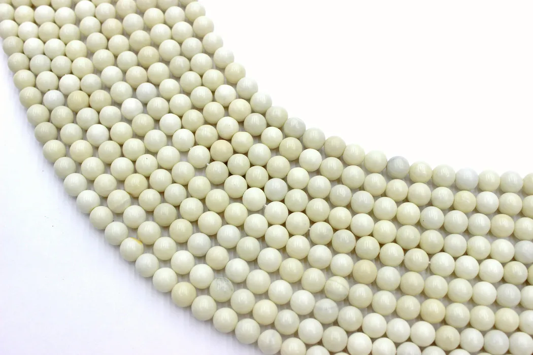 Natural Ivory Jade Stone Round Loose Beads Strand 6/8/10/12MM For Jewelry DIY Making Necklace Bracelet