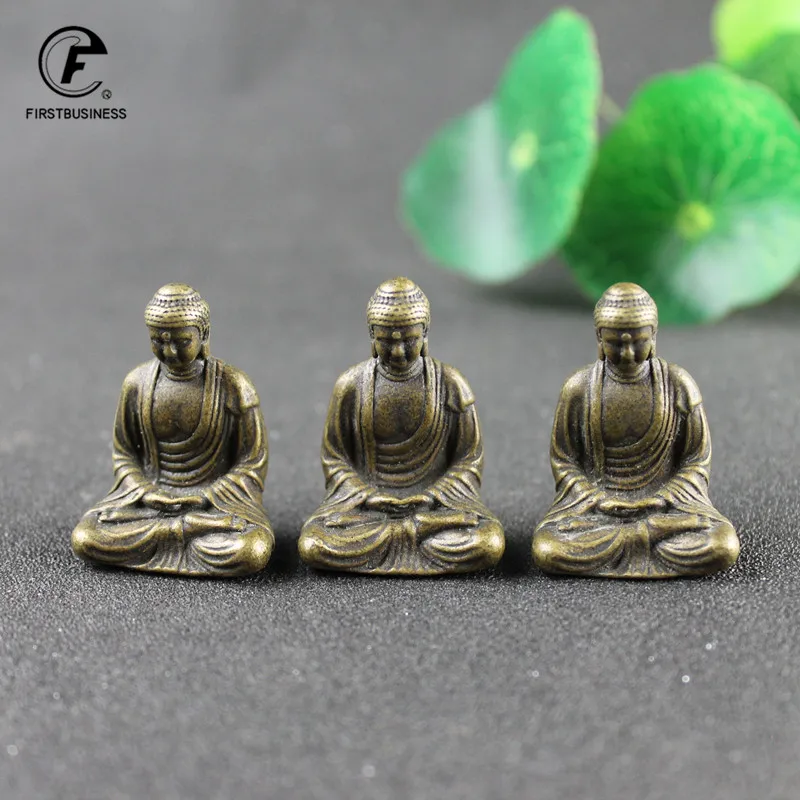 opper Sakyamuni Buddha Miniature Figurine Home Decor Statue Brass Sculpture Office Desktop Decoration Car Ornaments Accessories