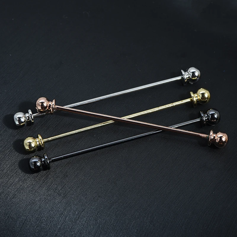 Luxury Copper Shirt Collar Pin Barbell Lapel Stick For Men Fashion Jewelry Accessories