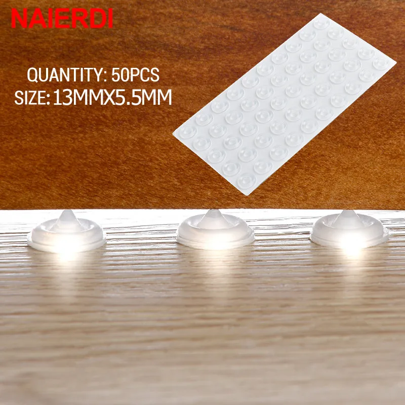 Naierdi-粘着性のシリコンゴム製キャビネットバンパー,40/50/80ピース,耐久性のあるキャビネットキャッチ,ノイズの発生を防ぎます