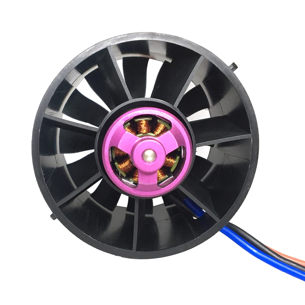 Hobbyocean 70 mm bürstenloser EDF-Kanalventilator 12 Flügel 4S 3400KV 6S 2300KV ca. 2200G Schub für RC JET Flugzeug RC Modell EDF Flugzeug – Detail 8