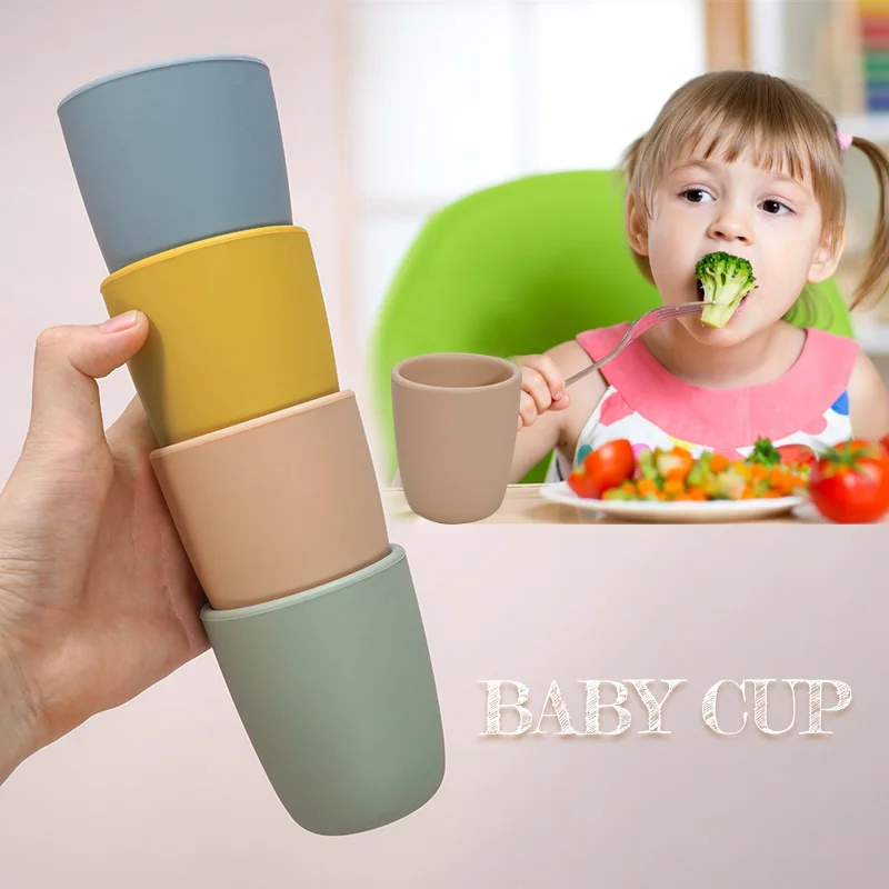 Children Portable Outdoor Hand Cup Baby BPA Free Silicone Feeding Cup Training Cups Drinking Bottles For Children