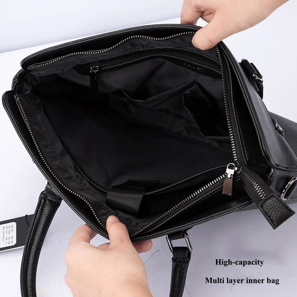 Deli 63757 PU leather Handbag Laptop portable bag Briefbag briefcase Fashion handbag briefcase