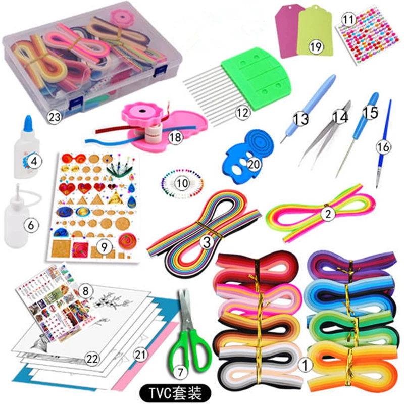 Tool Most Complete Quilling Paper Set Color Paper Craft Drawing Material Package Beginners Tool Board with Box Suitcase