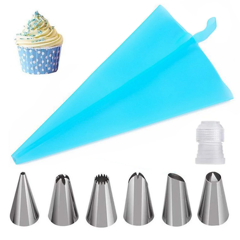 8Pcs/Set Russian Piping Tips Set Cake Decorating Supplies Kit Icing Nozzles TPU Piping Pastry Bags Baking Supplies