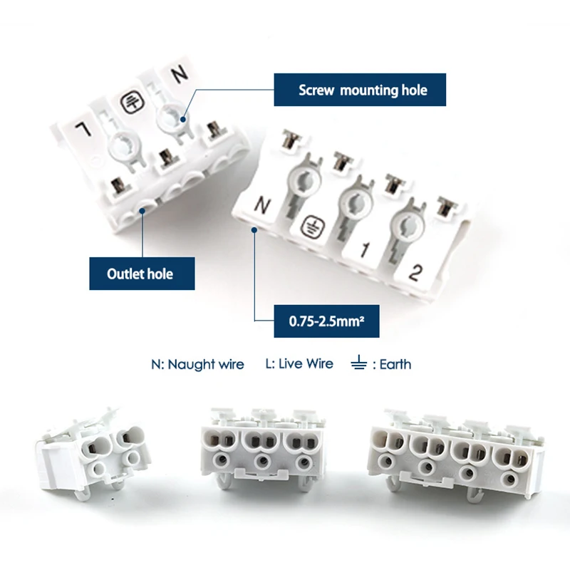 10/30/50/100Pcs Quick push-in Wire Connectors Home LED Strip Light 923 Mini Fast Press Allocate Connector Terminal Block