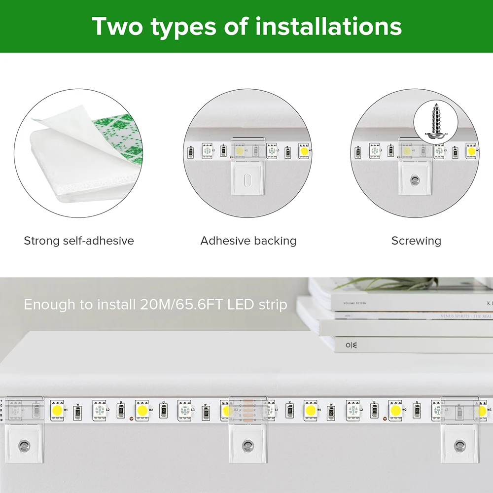 10 Pcs Self-adhesive Clip with Screw for 10mm PCB WS2812B WS2811 WS2815 LED Light Strip Wire Bundle Holder Tie Mount Connector