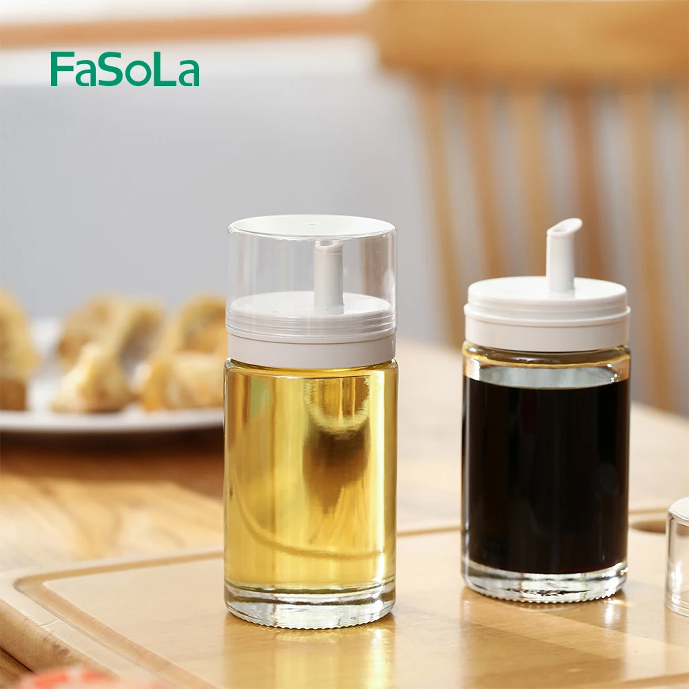 FaSoLa Glass Oil Bottle Mini Soy Sauce Organizer Leak Proof Shaker Cooking Seasoning Oil Dispenser Kitchen Supplies