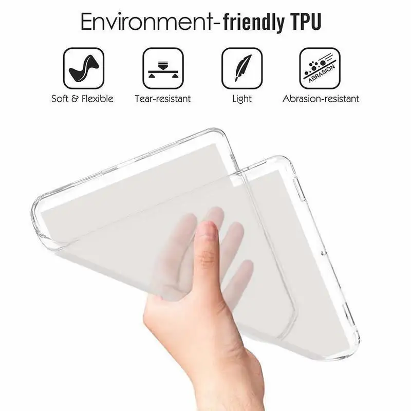 Tansparent Soft TPU สำหรับ Samsung Galaxy Tab A 10.1 2019 T510 T515 360ป้องกัน Cover Tab A 10.1 2019 SM-T510 SM-T515