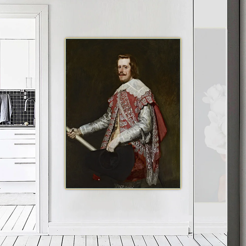 Diego Velazquez《King Philip IV of Spain, 1644》Canvas Oil Painting Poster Picture Wall Hanging Decor Home Living Room Decoration