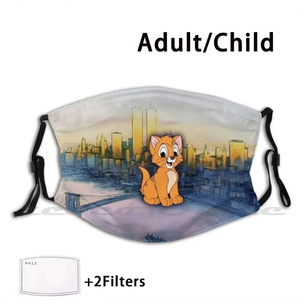 

Oliver-New York Skyline Custom Pattern Washable Filter Pm2.5 Adult Kids Mask Oliver 1988 Movie Company