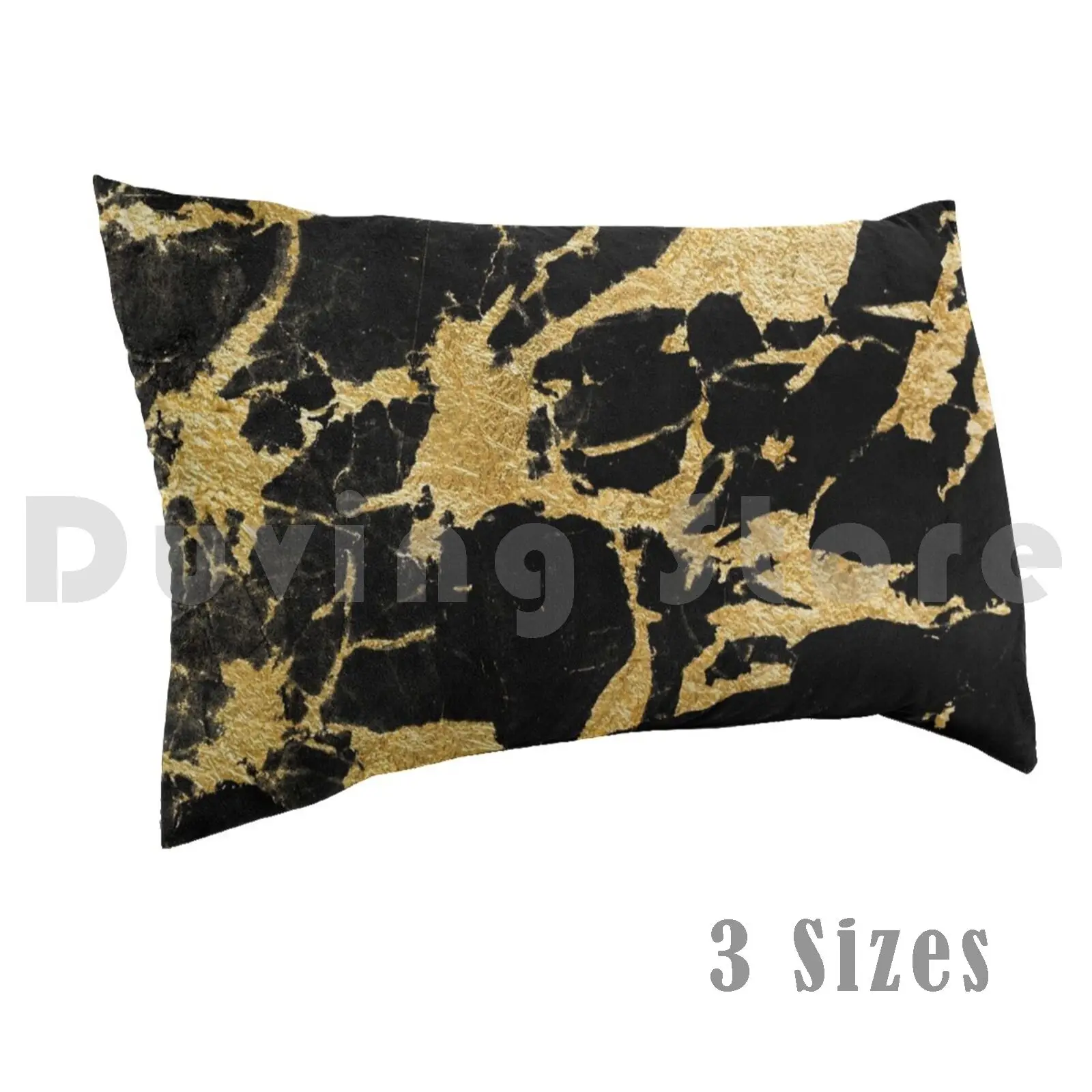 Black Marble Gold Glam #2 #decor #art Pillow Case 20*30 Inch Graphic Design Marble Texture Blackmarble