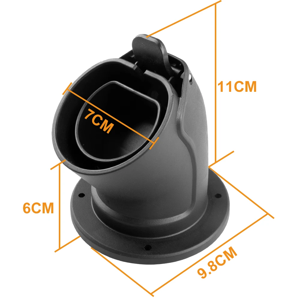 EV Charger Holder Electric Vehicle IEC 62196-2 EU Type 2 Connector Plug Fixed Seat Wall Mount AC Dummy Socket IP66 Waterproof