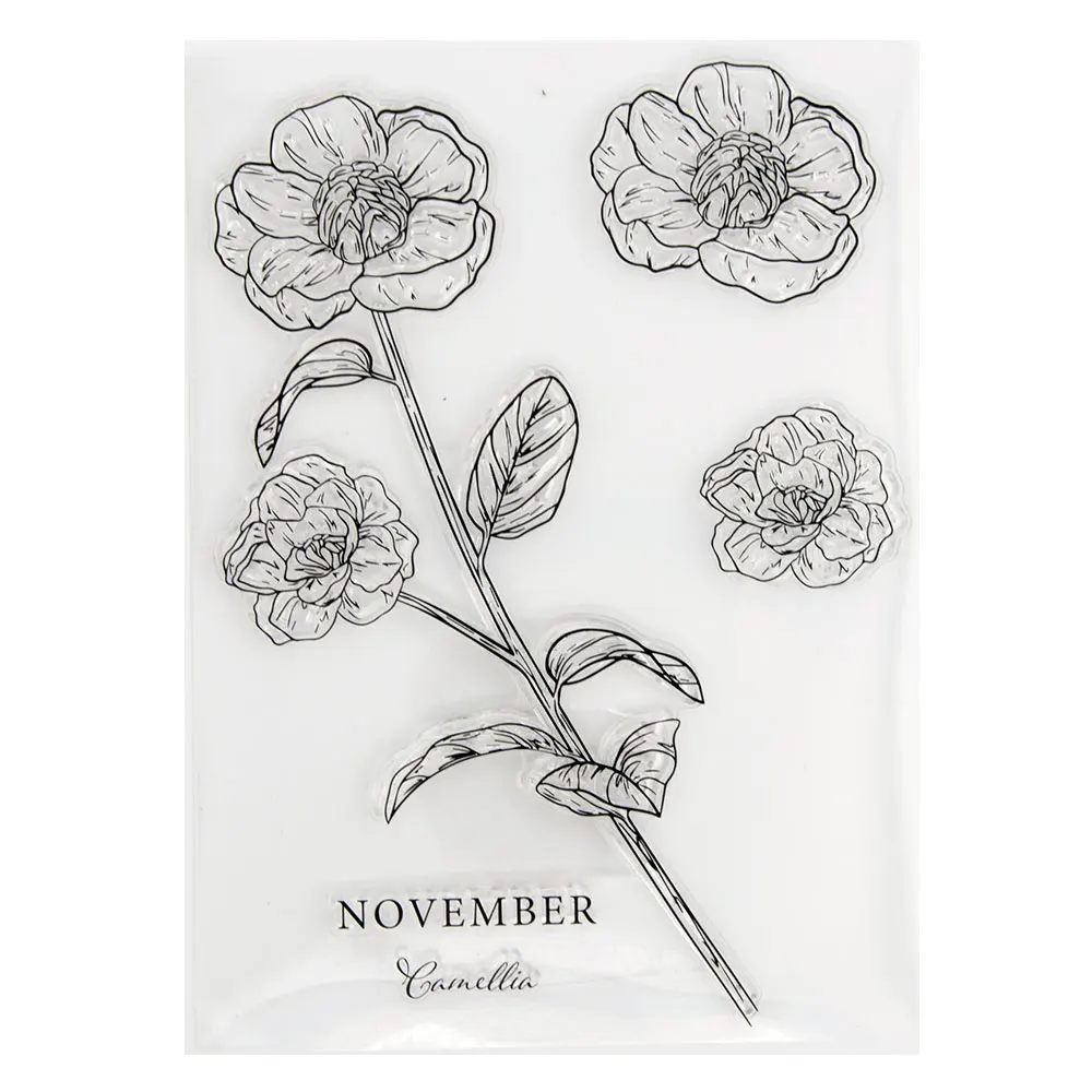 FLowers Month Clear Stamps Transparent Silicone Seal for DIY Scrapbooking Card Making Photo Album Decoration Crafts Gift