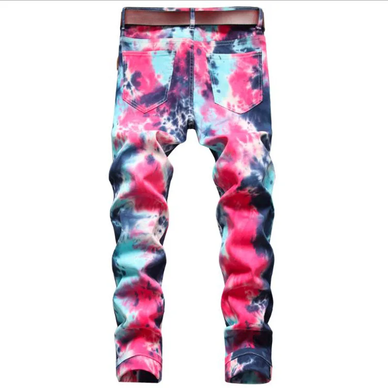 Pantalones vaqueros elásticos para hombre, Jeans ajustados de algodón para motociclista, coloridos, primavera y otoño, novedad de 2021