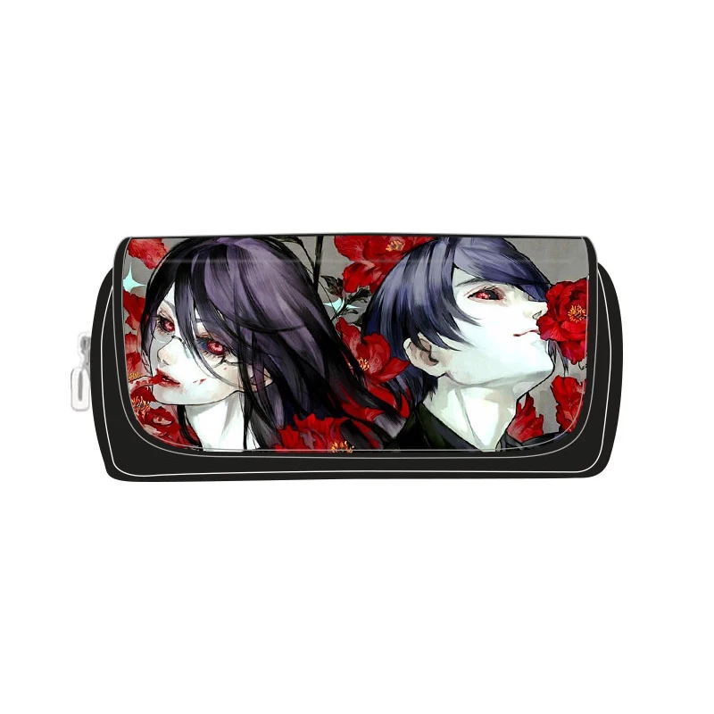 Tokyo Ghoul Anime Makeup case Kaneki Ken Large Pencil Bag Nylon Zipper Stationery Storage Kawaii Pencil Case Cute Coin Pouch