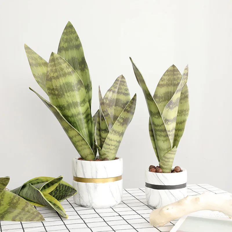 Plantas artificiales para decoración de jardín, ramas de Sansevieria de plástico, bonsái para exteriores, DIY