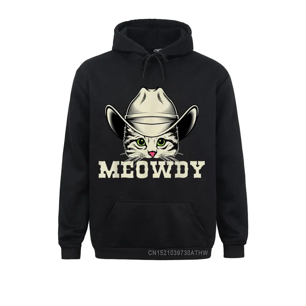 

Fitted Women Men Sweatshirts Meowdy Meow Howdy Cowboy Funny Cat Lover Hooded Tops Gift Hoodies Long Sleeve Printed On Hoods