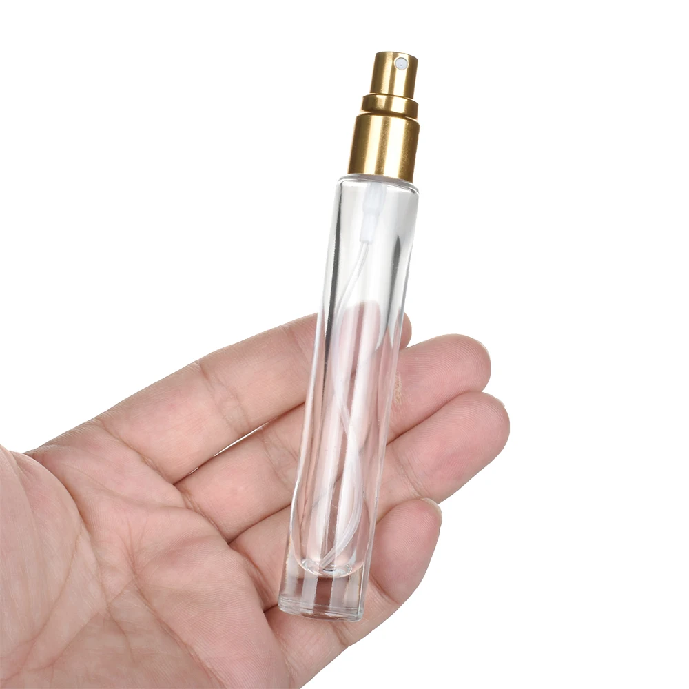 10pcs/lot 10ml portable mini travel glass perfume bottle atomizer perfume bottle spray empty bottle multicolor aluminum cover