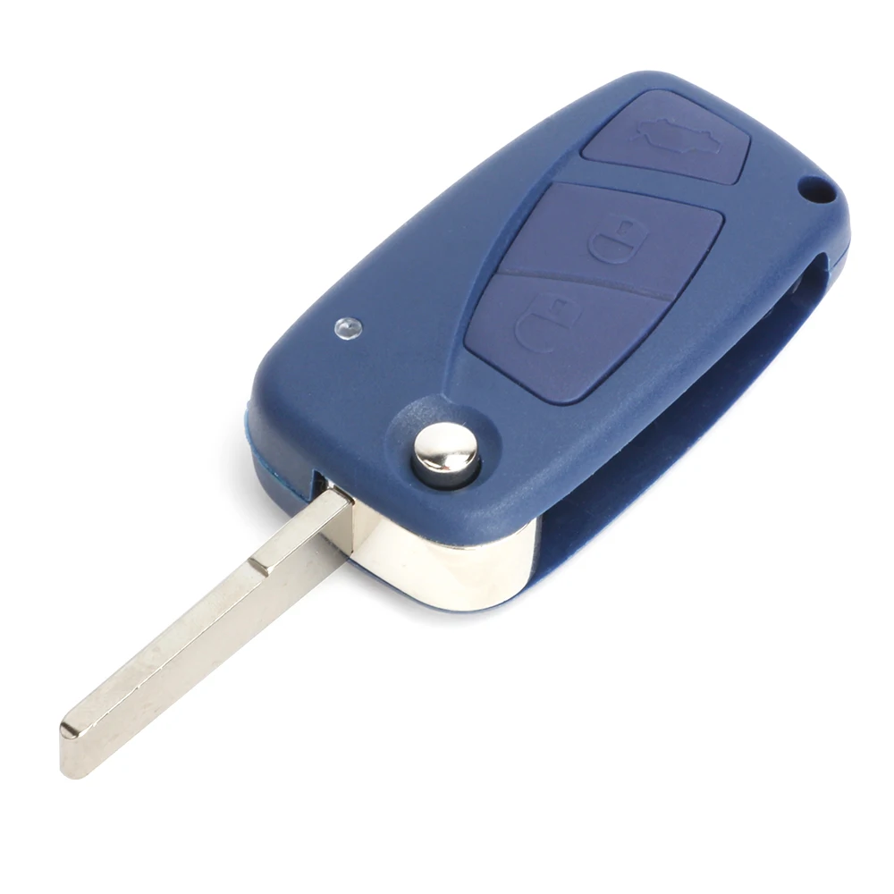 DIYKEY Flip Remote Key Black & Blue Fob 3 Button ASK 433MHz PCF7941 ID46 Chip for Fiat Panda 2003 2004 2005 2006 2007 2008-2012