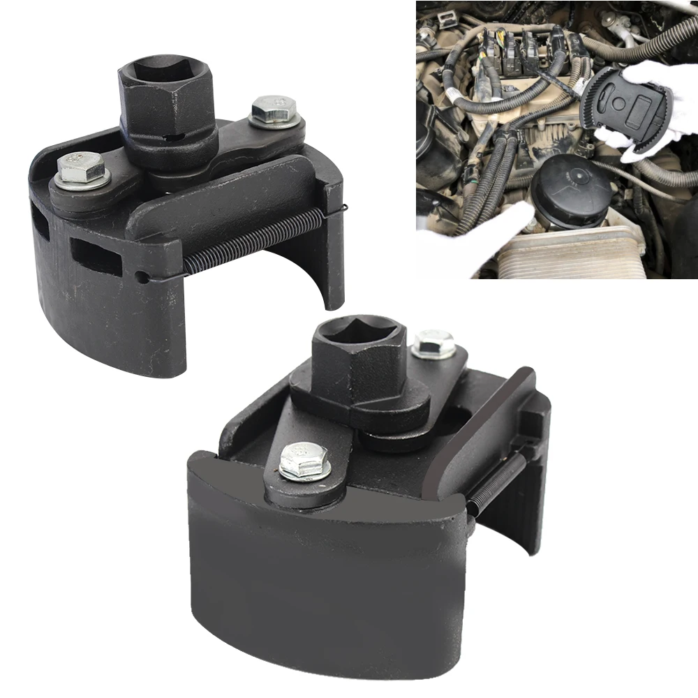 Chave ajustável do filtro de óleo, removedor do combustível, chaves, desmonta, aço fundido, 2 maxilas, 60-105mm