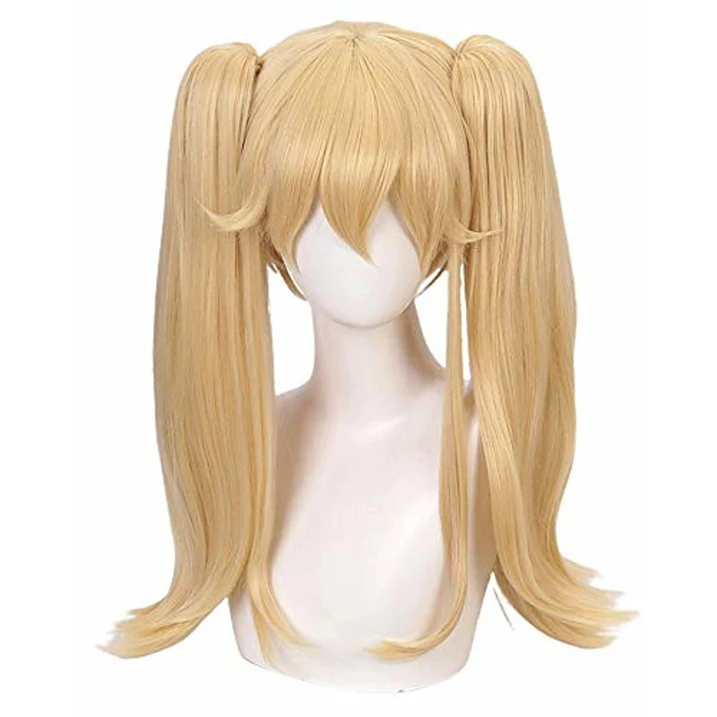 HAIRJOY-Cabello sintético resistente al calor, peluca de Cosplay Kakegurui Mary Saotome Meari, coleta rubia 2