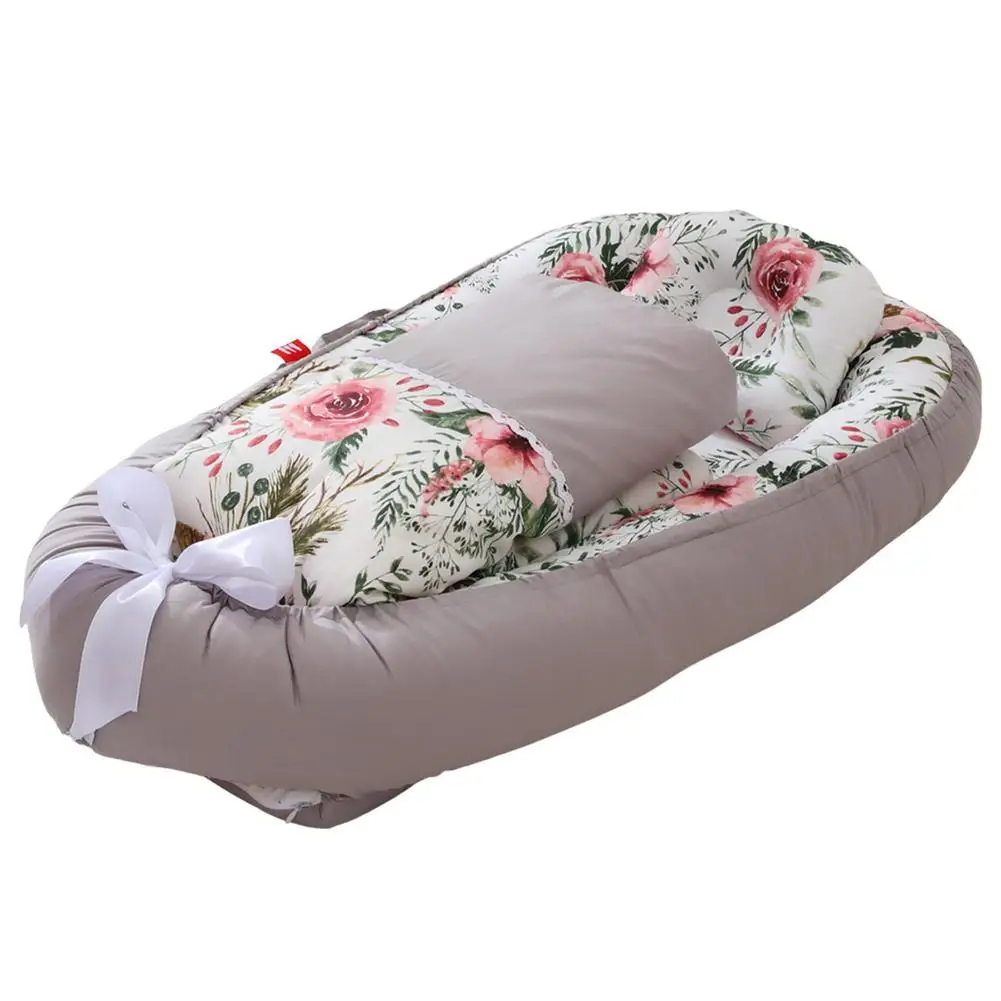 Baby Nest Bed With Pillow Quilt Newborn Lounger Portable Napping Baby Bassinet With Pillow & Quilt Bebe Cotton Crib Sleeper