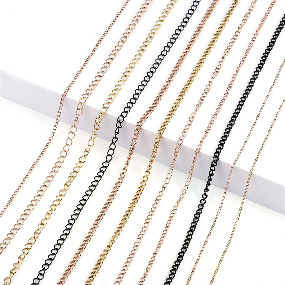 

2-5m/lot 1.2-4.0mm Stainless Steel Gold Necklaces Chains Bulk Jewellery Chains For DIY Jewelry Making Findings Accessories