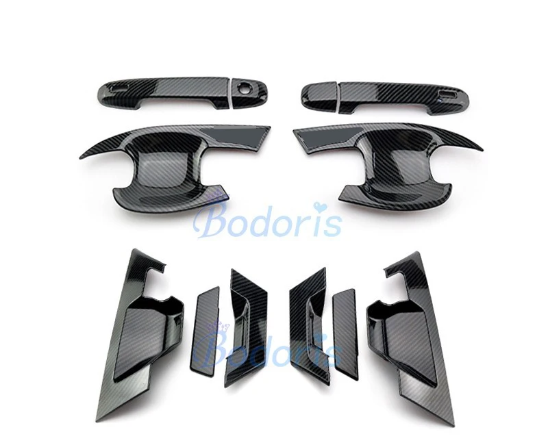 For Toyota C-HR CHR 2016 2017 2018 - 2021 Carbon Fiber Color Door Handle Cover Bowl Insert Trim  Chrome Car Styling Accessories