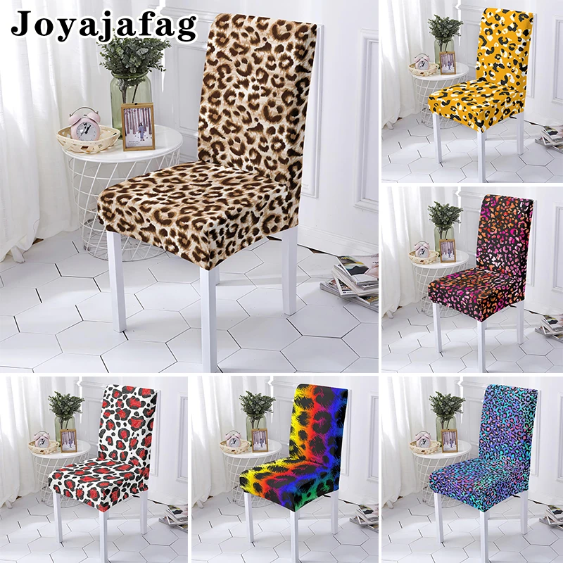 Modern Leopard Elastic Chair Cover For Office Home Decor Stretch Dining Washable Seat Covers Universal Size