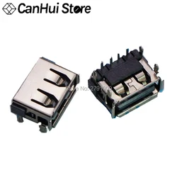 10PCS Laptop 2.0 USB connector jack sockect commonly used 90 degree AF Type 4 DIP Foot USB JACK Female Length 10MM Harpoon Feet