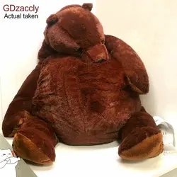 Juguete de peluche de oso marrón de simulación grande, almohada de muñeco de peluche gigante, cojín suave, regalo de cumpleaños para niños, 1M