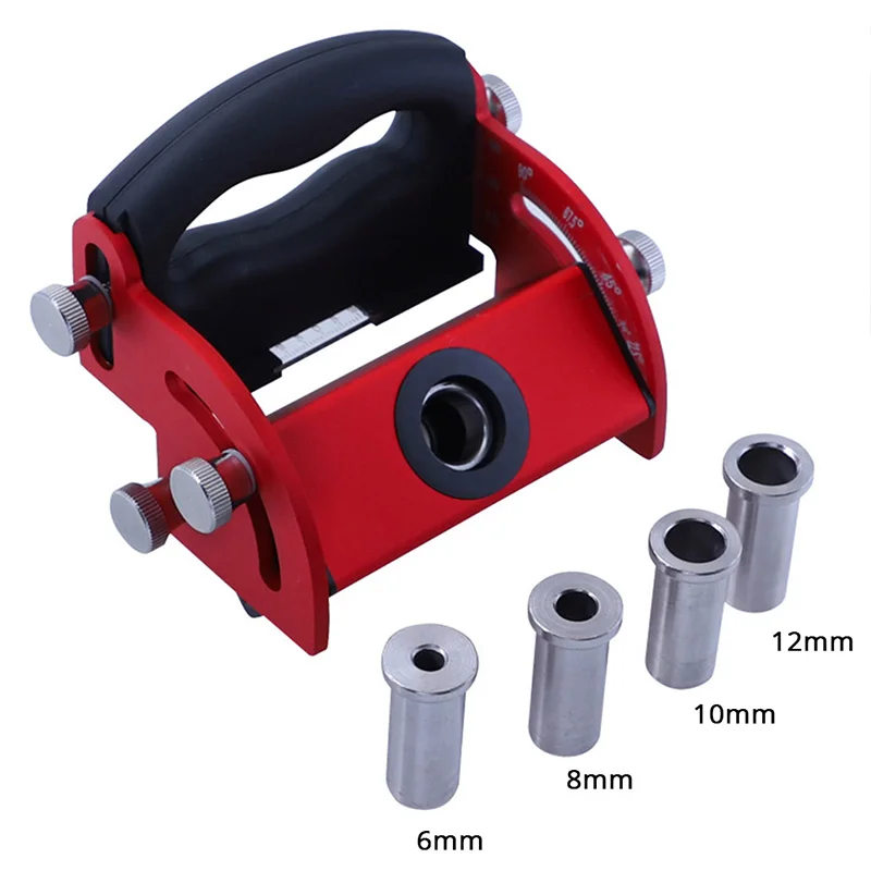 Woodworking Drilling Positioner Oblique Hole Locator Pocket Hole Jig Center Line Dowel Jig Tool for Splicing Wooden Board