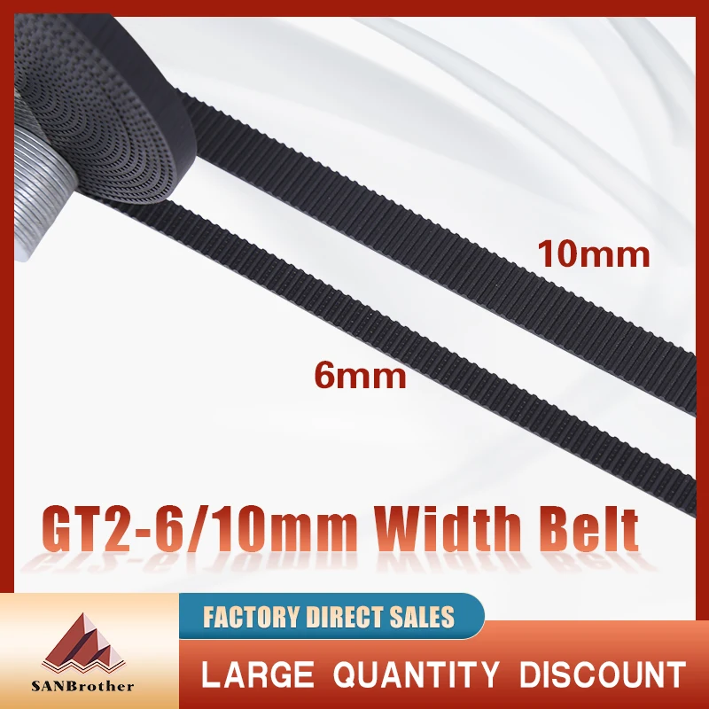 GT2 timing belt 2GT 5m/10m//20m/50m GT2-6/10mm open timing belt GT2 belt Rubber Aramid Fiber cut to length for 3D printer